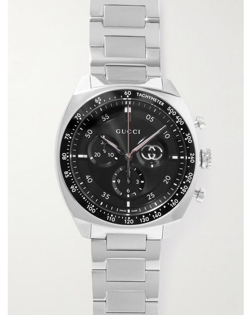 Gucci Gray Interlocking Chronograph 41Mm Stainless Steel Watch for men