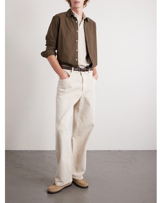 Polo Ralph Lauren Brown Button-Down Collar Logo-Embroidered Cotton Shirt for men