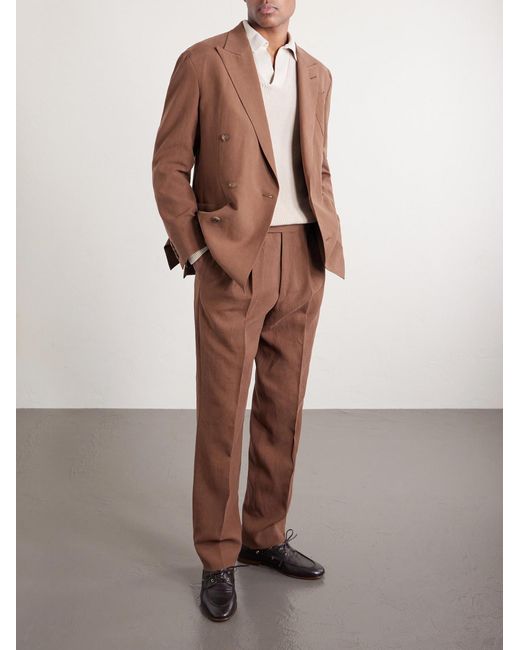Thom Sweeney Natural Cotton Long Sleeve Polo for men