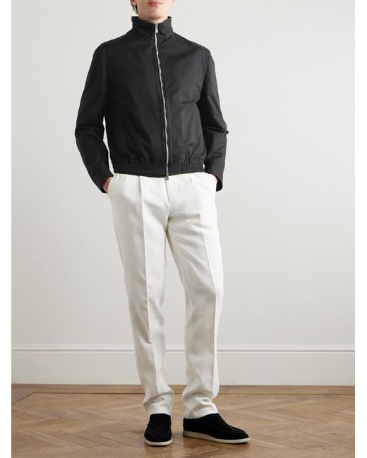 Brunello Cucinelli Black Cotton-blend Twill Bomber Jacket for men