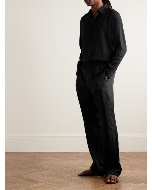 Camicia in jacquard a pois di Saint Laurent in Black da Uomo