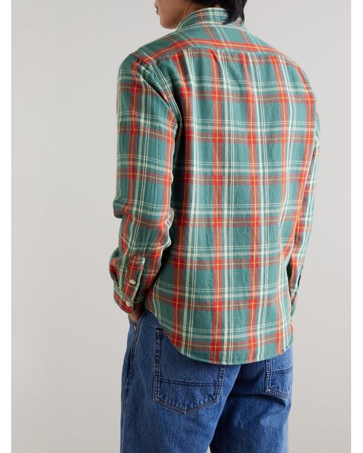 Polo Ralph Lauren Blue Checked Cotton-flannel Shirt for men