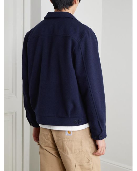 Nudie Jeans Blake Bomberjacke aus einer Wollmischung in Blue für Herren
