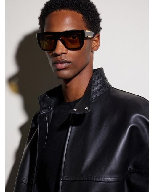 Bottega Veneta Black Aviator-style Acetate Sunglasses for men