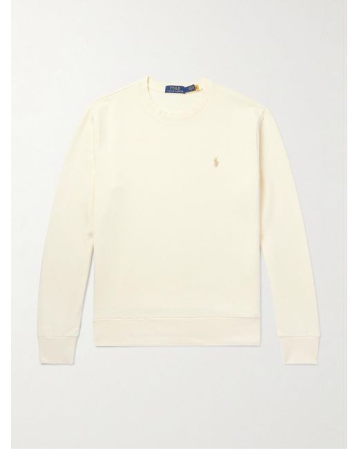 Polo Ralph Lauren Natural Logo-Embroidered Cotton-Jersey Sweatshirt for men