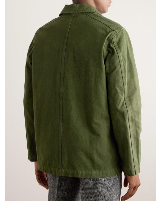 Drake's Green Duck Cotton-canvas Chore Jacket for men