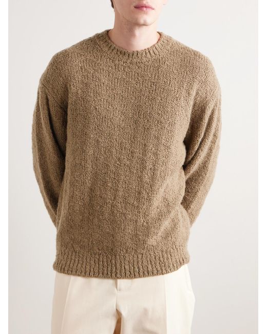 Loro Piana Folecchio Pullover aus einer Kaschmir-Seidenmischung in Natural für Herren