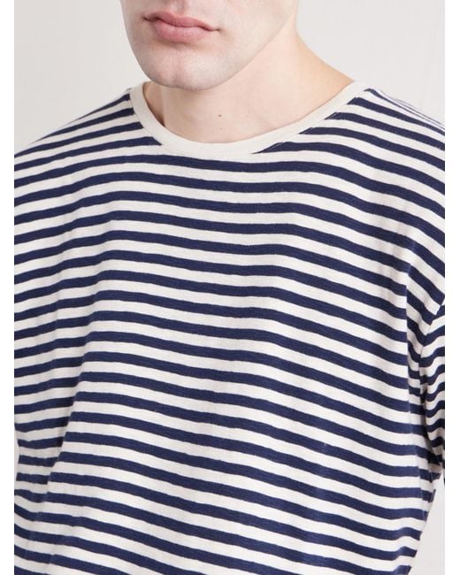 Folk Natural Striped Slub Cotton-Jersey T-Shirt for men