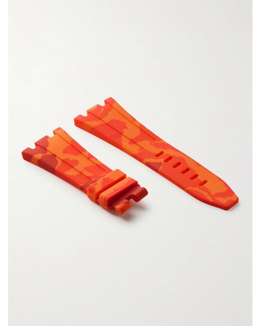 HORUS WATCH STRAPS Red Tang 42Mm Camouflage-Print Rubber Watch Strap for men