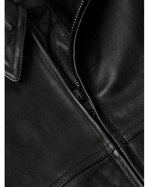Balenciaga Black Cocoon Kick Oversized Logo-Debossed Leather Jacket for men