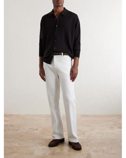 John Smedley Black Tibor Merino Wool Cardigan for men