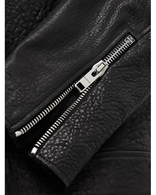 Givenchy Black Padded Crinkled-Leather Jacket for men