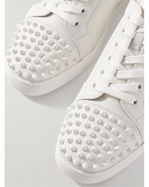 Christian Louboutin Natural Louis Junior Spikes Cap-toe Leather Sneakers for men