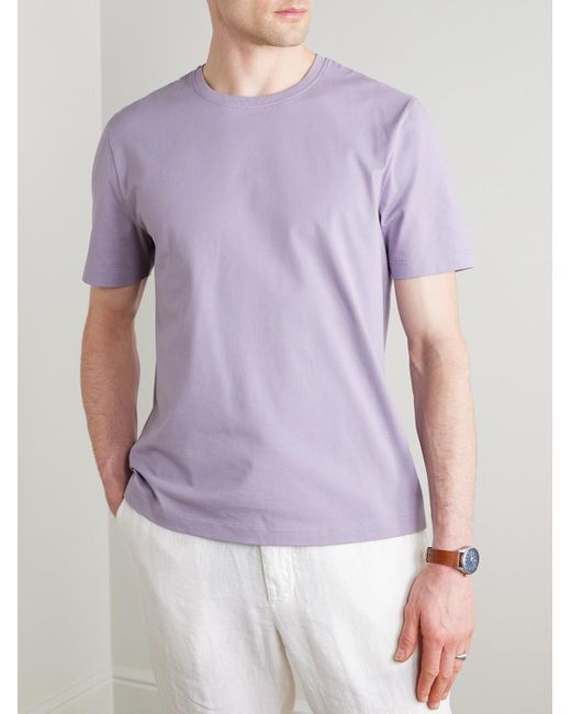 Mr P. Purple Relaxed-Fit Organic And Recycled Cotton-Jersey T-Shirt for men