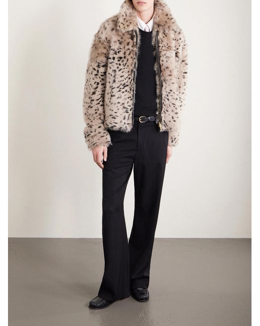 Amiri Natural Leather-trimmed Plush Jacket for men