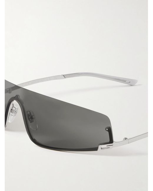 Gucci Silberfarbene Sonnenbrille mit D-Rahmen in Gray für Herren