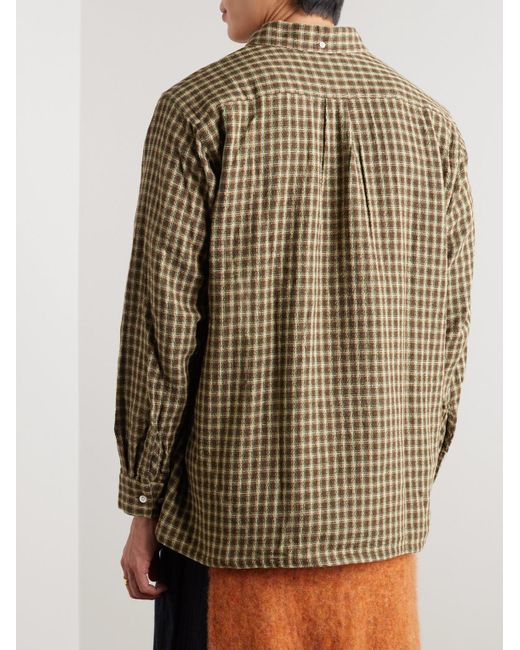 Beams Plus Green Button-down Collar Checked Cotton Shirt for men