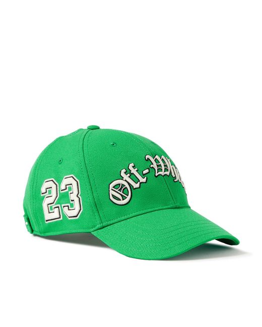 Off-White c/o Virgil Abloh Green Logo-embroidered Twill Baseball Cap for men