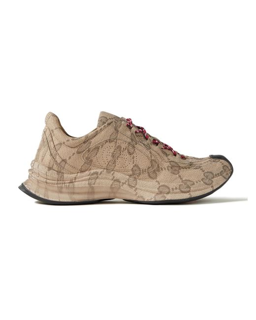 Gucci Natural Logo-print Leather Sneakers for men