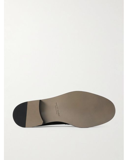 Manolo Blahnik Black Perry Suede Penny Loafers for men