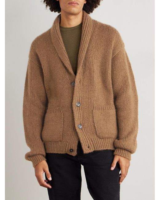 Tom Ford Brown Shawl-collar Cashmere Cardigan for men