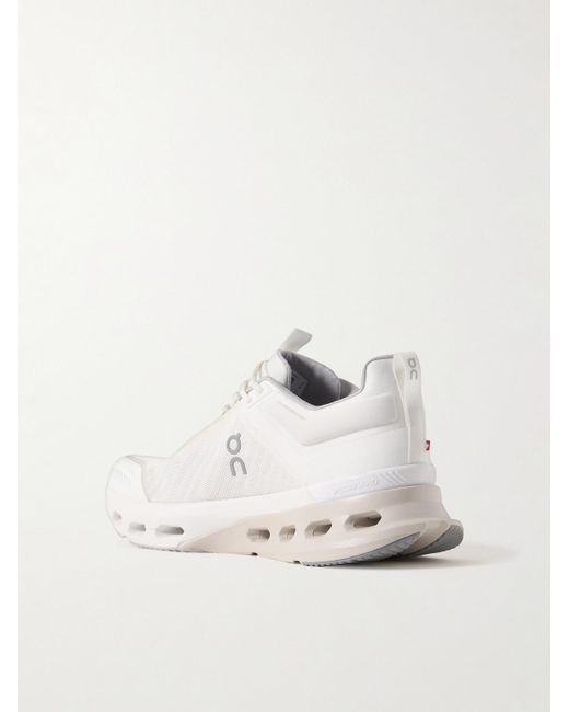 On Shoes White Cloudnova X Rubber-Trimmed Mesh Running Sneakers for men