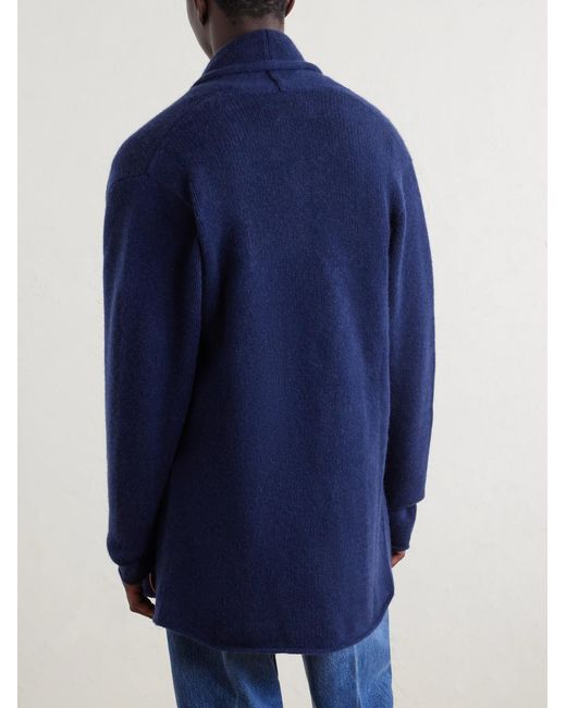 The Elder Statesman Blue Italy Smoking Shawl-Collar Cashmere Cardigan for men