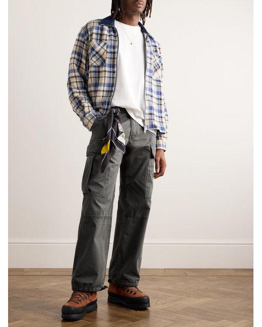 CHERRY LA Gray Straight-leg Cotton-twill Cargo Trousers for men