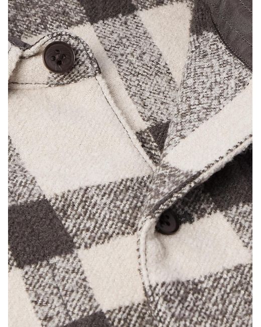 Kaptain Sunshine Gray Mill Checked Woven Overshirt for men