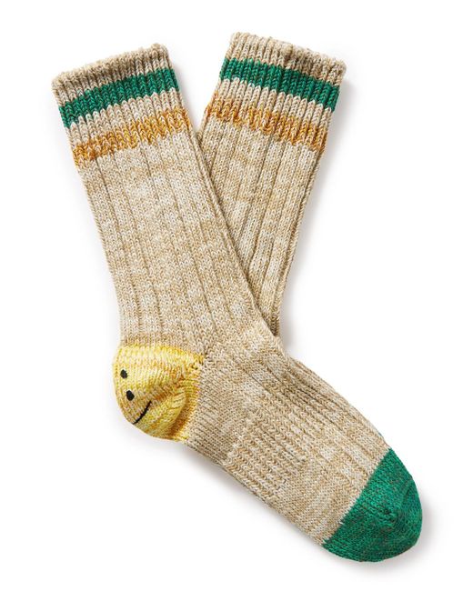 Kapital Metallic Intarsia Cotton And Hemp-blend Socks for men