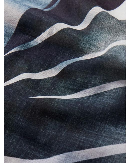 Sciarpa in cotone stampato con bordi sfrangiati di Dries Van Noten in Blue da Uomo