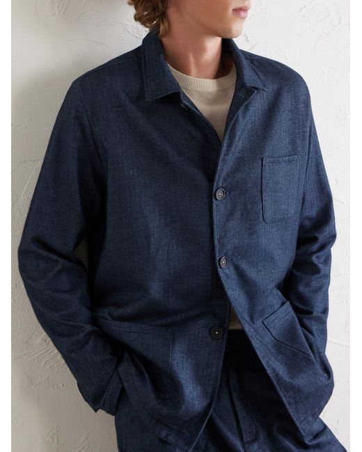 Massimo Alba Blue Florida Cotton Suit Jacket for men