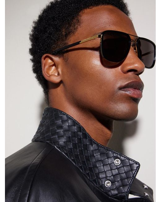 Bottega Veneta Metallic Aviator-Style Acetate And-Tone Sunglasses for men