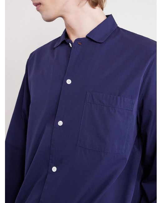 Tekla Blue Organic Cotton-poplin Pyjamas for men