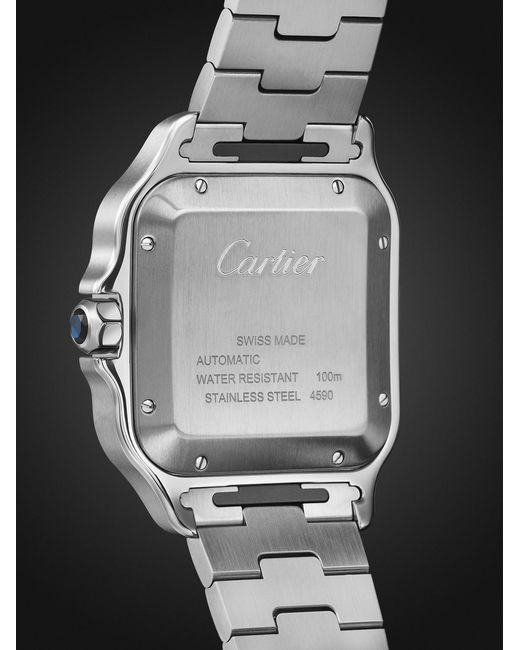 Cartier Black Santos De Automatic Gmt 40.2Mm Interchangeable Stainless Steel And Alligator Watch, Ref. No. Wssa0076 for men