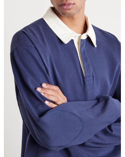 FRAME Blue Cotton-Jersey Polo Shirt for men