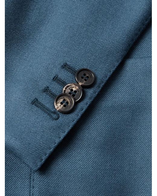 Slowear Blue Slim-Fit Wool-Blend Flannel Blazer for men