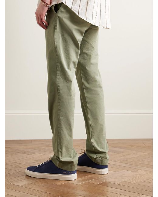 Hartford Green Tanker Slim-Fit Straight-Leg Cotton Drawstring Trousers for men