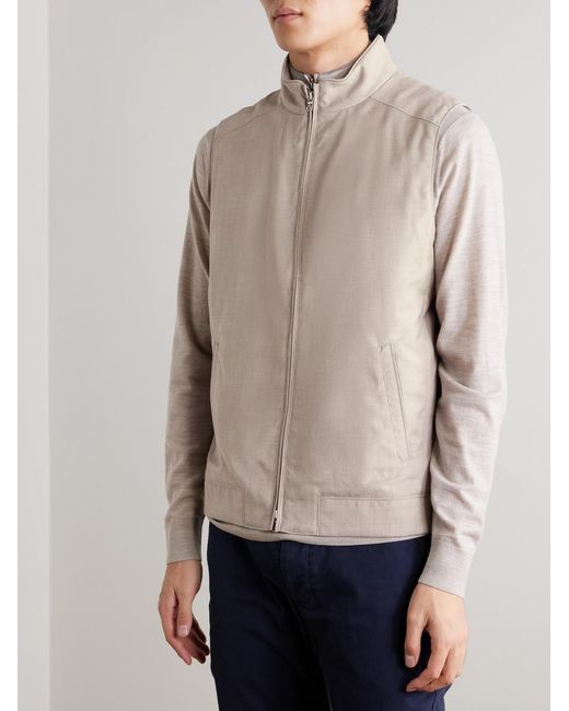 Peter Millar Natural Excursionist Lite Padded Wool Gilet for men