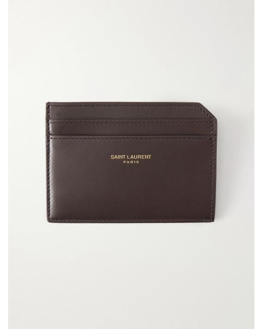 Saint Laurent Brown Leather Cardoholder for men