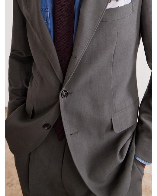 Brunello Cucinelli Black Virgin Wool Suit Jacket for men