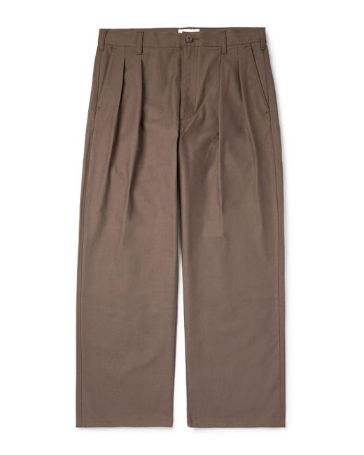 WTAPS Straight-leg Cotton-twill Trousers in Brown for Men | Lyst