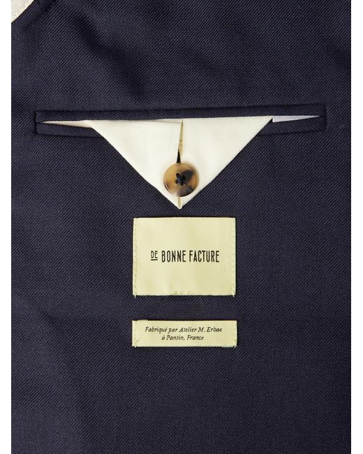 De Bonne Facture Blue Essential Unstructured Wool Suit Jacket for men