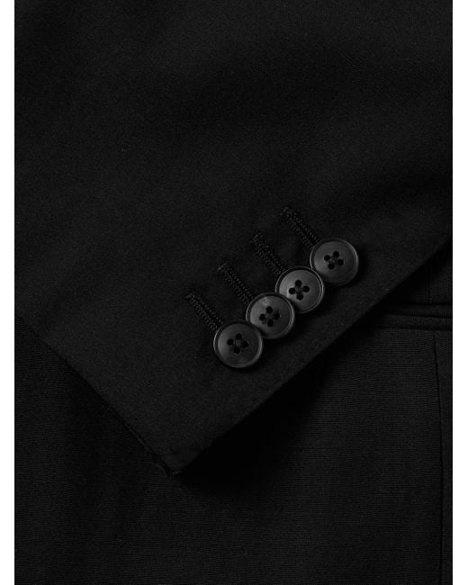 Saman Amel Black Slim-Fit Wool, Mohair And Linen-Blend Suit Jacket for men