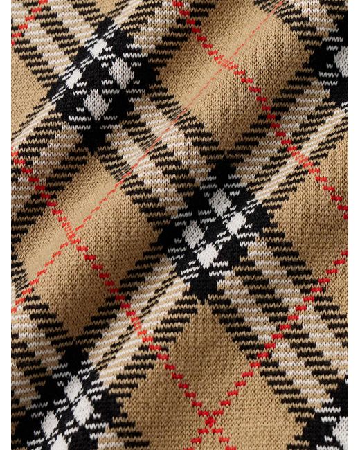 Burberry Natural Checked Wool-Blend Jacquard Sweater for men