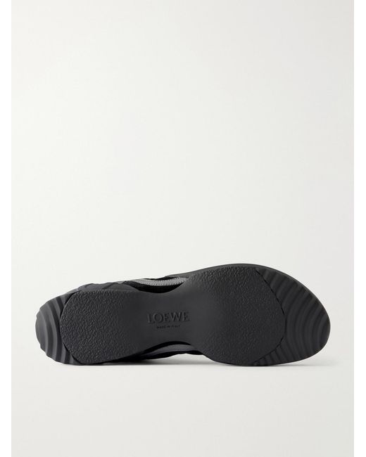 Loewe Black Grip Suede-trimmed Nylon Sneakers for men