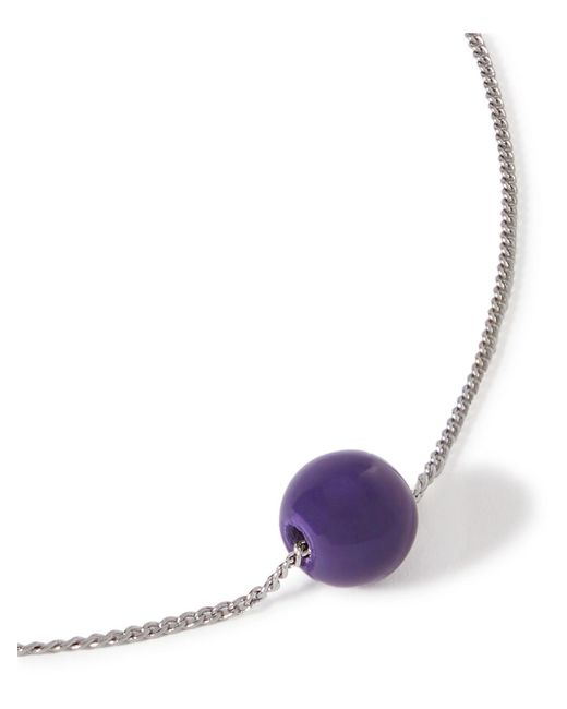 Dries Van Noten Purple Silver-tone And Enamel Chain Necklace for men