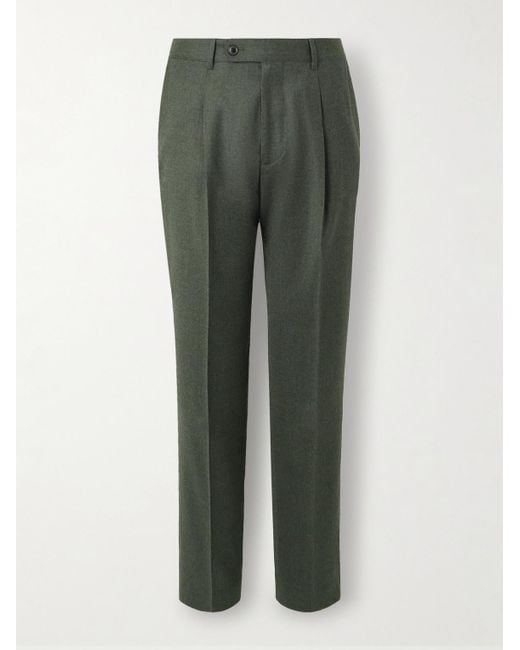 Paul Smith Green Straight-Leg Pleated Wool And Cashmere-Blend Suit Trousers for men