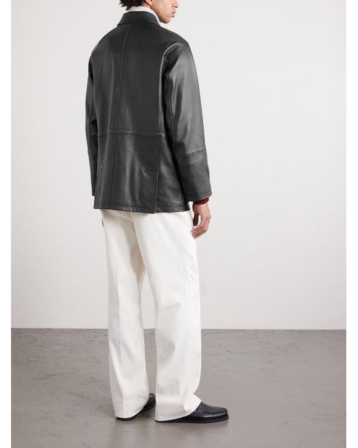 Saman Amel Black City Leather Jacket for men