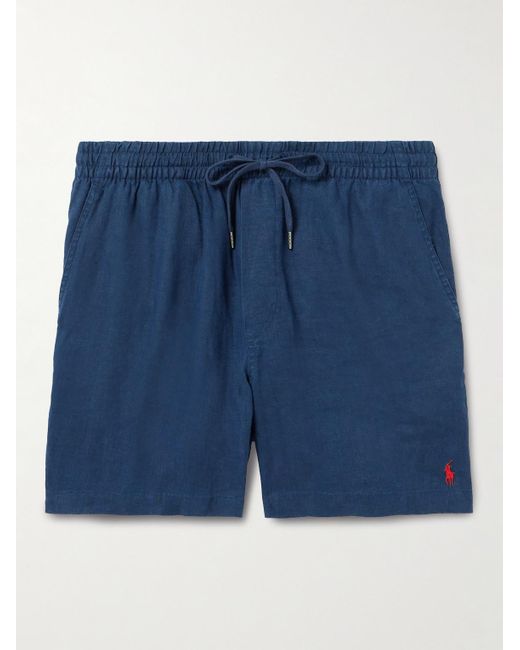 Polo Ralph Lauren Prepster Shorts aus Leinen mit Kordelzugbund und Logostickerei in Blue für Herren